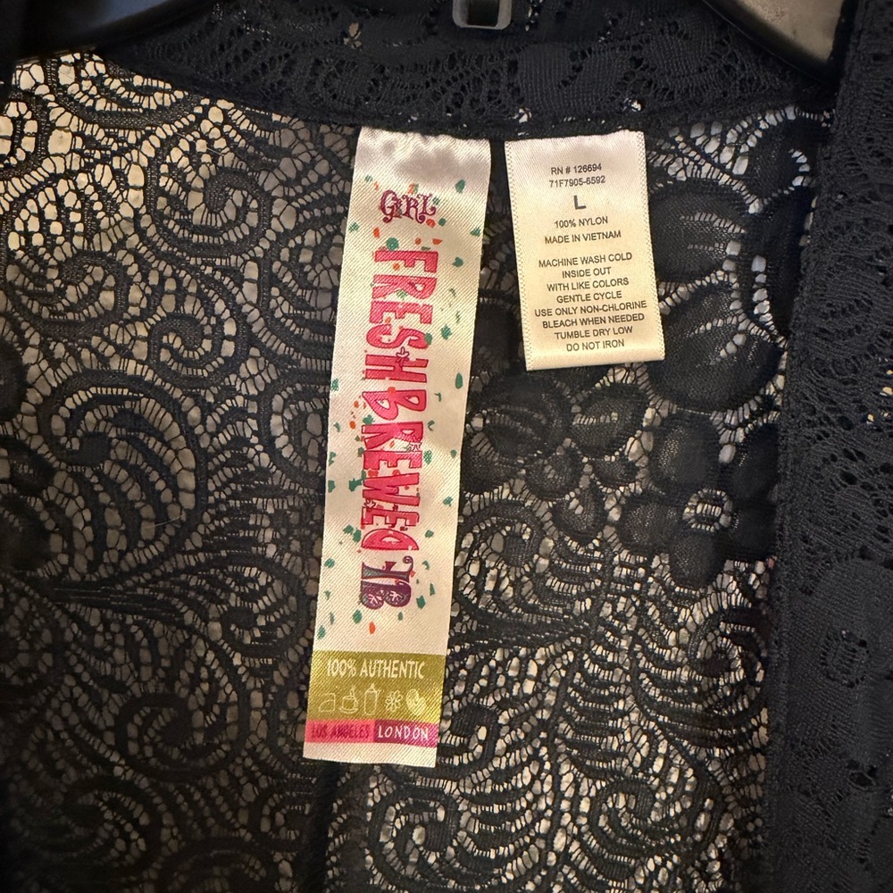 Lace Open-Front Cardigan - Picture 2 of 4